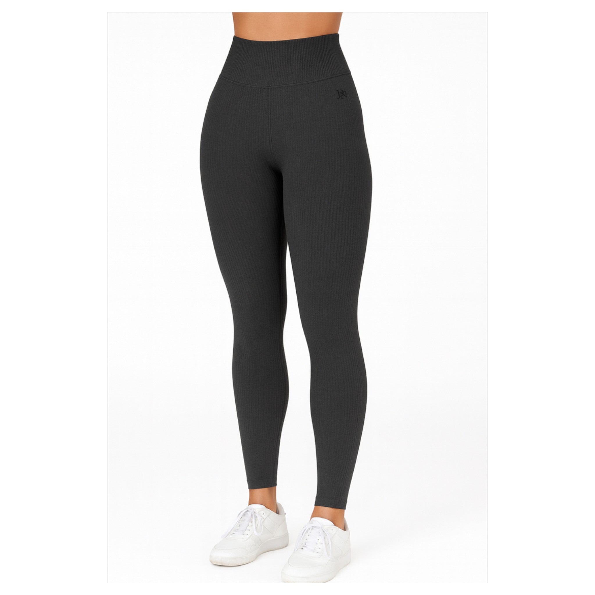 Ladies charcoal grey JDN ribbed fleece inner leggings – warm thermal winter leggings for women